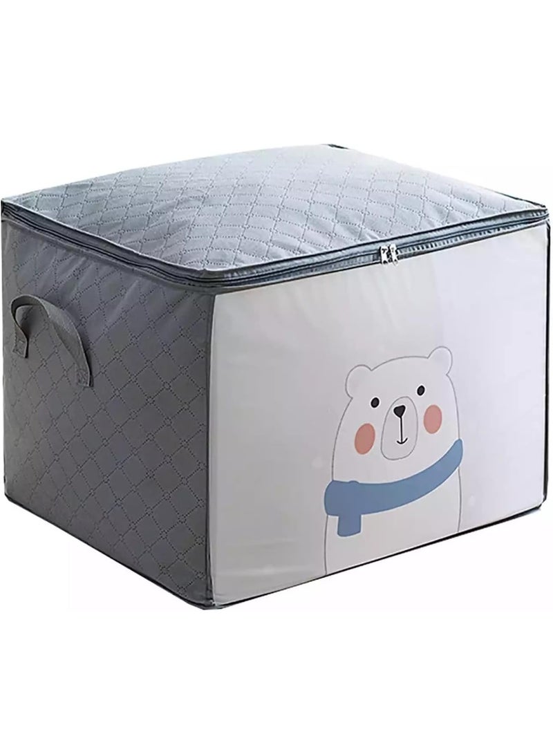 صناديق تخزين كبيرة جدًا - حقائب تنظيم ملابس سعة 80 لترًا بمقابض، حاويات متينة متعددة الألوان للخزائن وغرف النوم والتخزين المنزلي - Image 1